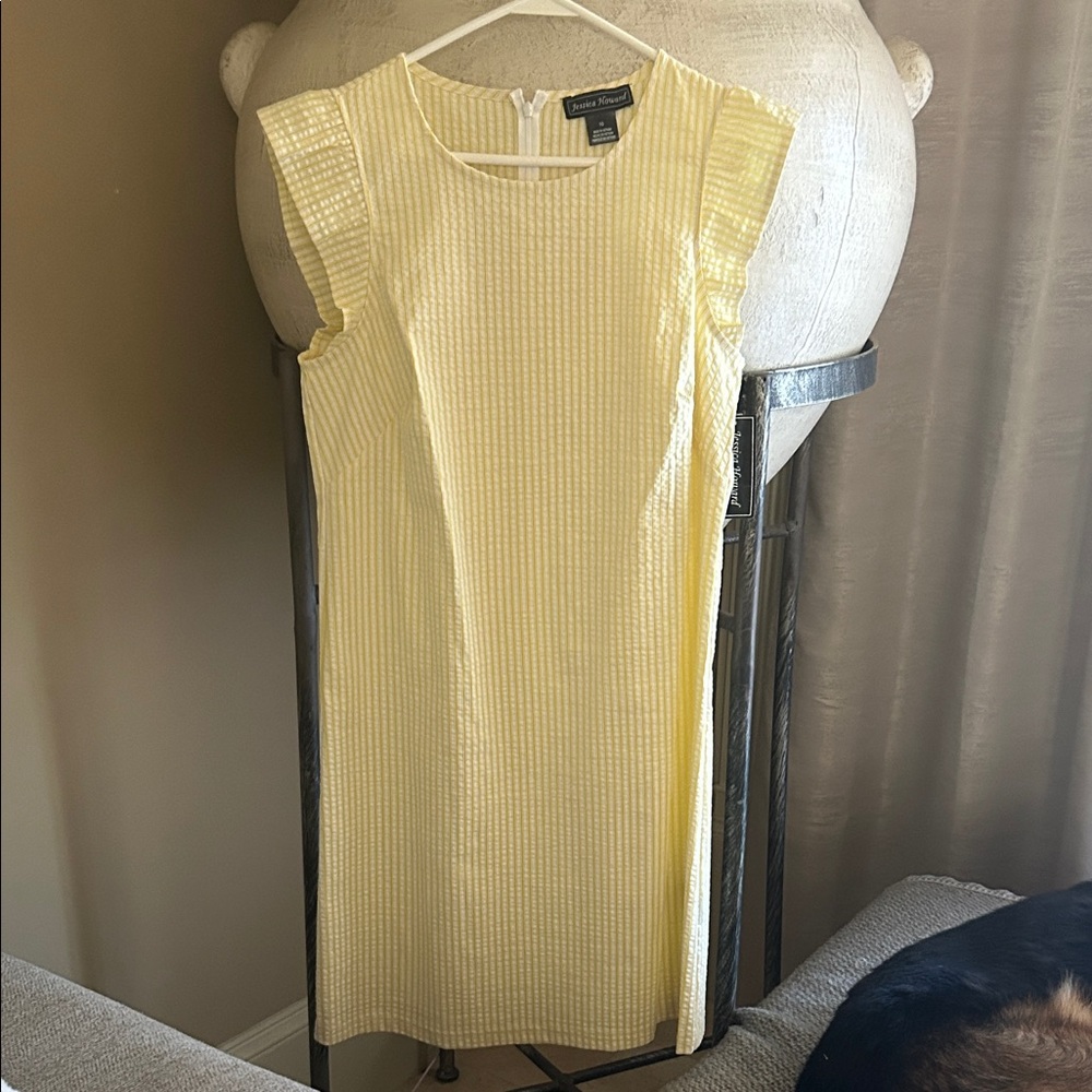 Jessica Howard Yellow Textured Midi Dress
